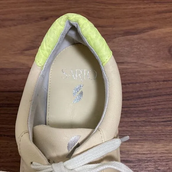 Franco Sarto NWOT Quinn Sneakers in Lemonade Leather. Woman’s size 7 M.