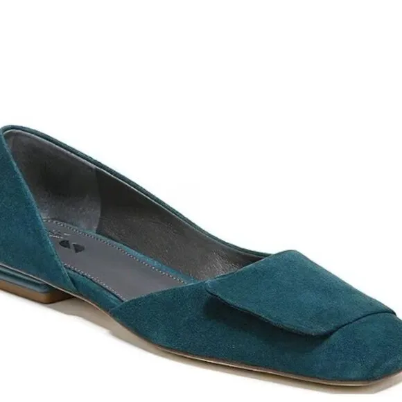 Franco Sarto Tracy Suede Square Toe d'Orsay Flats
