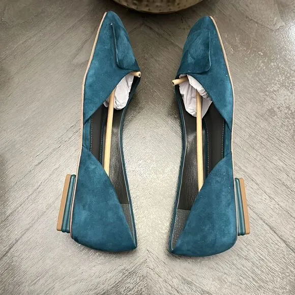Franco Sarto Tracy Suede Square Toe d'Orsay Flats