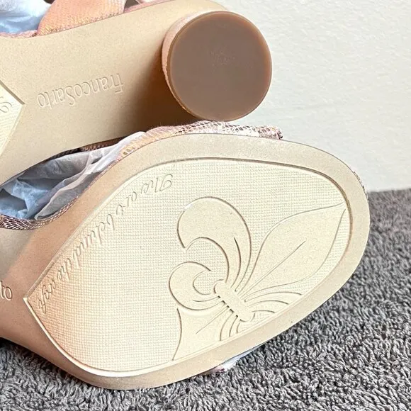 Franco Sarto Womens 7M Osmina Rose Gold Block Heel Sandals Shoes