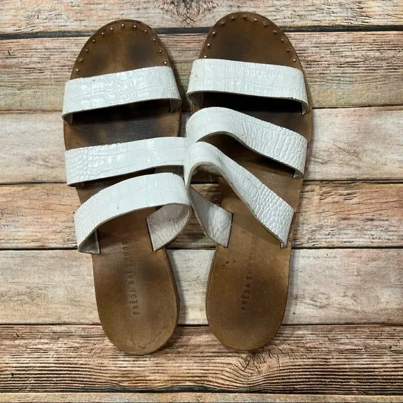 Frēda Salvador White Leather Sandals