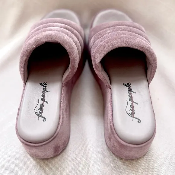 Free People Almost Paradise Suede Platform Sandals Slides Size 36.5 NEW …