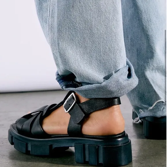Free People Brooks Chunky Ankle Buckle Fisherman Sandal