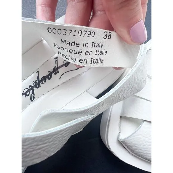 Free People Finn Fisherman Platform Sandals in White Patent Leather Size 8