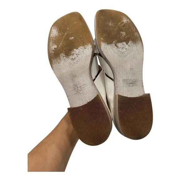 FREE PEOPLE Sun Valley Leather Open-toe D'orsay Sandals in White Size 36 US 5.5