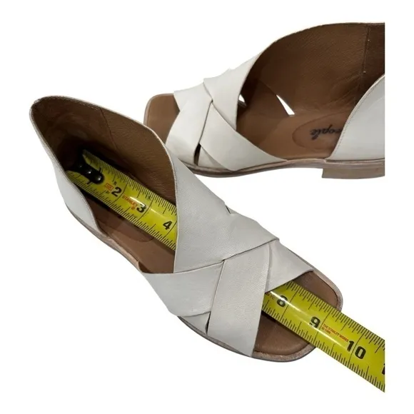 FREE PEOPLE Sun Valley Leather Open-toe D'orsay Sandals in White Size 36 US 5.5