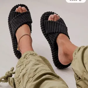 Free People Two Days In Ibiza Sandals Black 7.5 New