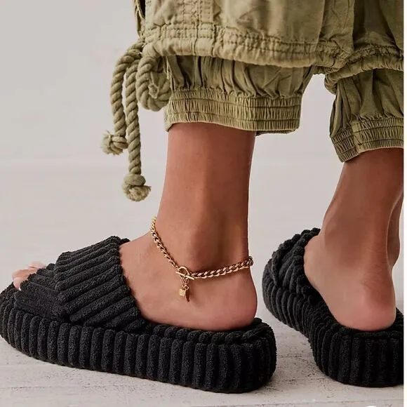 Free People Two Days In Ibiza Sandals Black 7.5 New