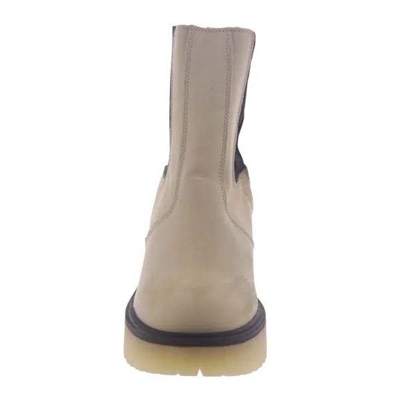 Free People Women's James Leather Chunky Lug Sole Chelsea Boots Bone Size 9