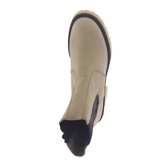 Free People Women's James Leather Chunky Lug Sole Chelsea Boots Bone Size 9