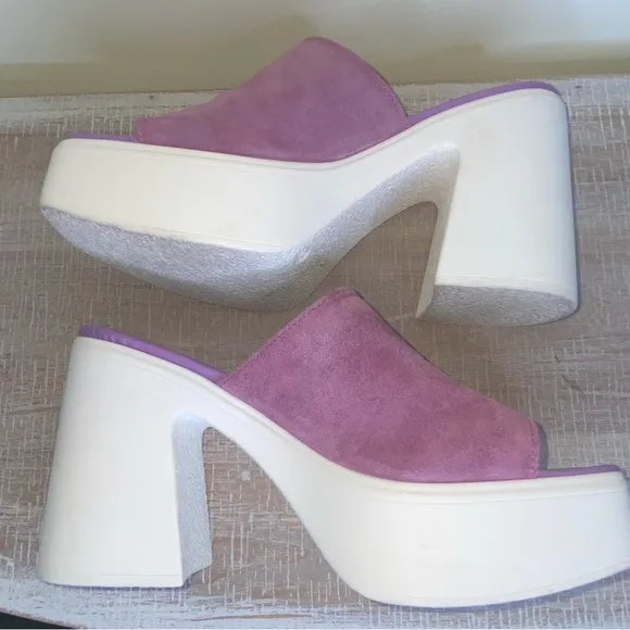 Free People Womens Size 39 / 9 Zoe Orchid Purple Chunky Platform Sandal Heels