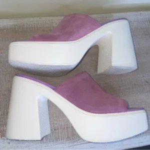 Free People Womens Size 39 / 9 Zoe Orchid Purple Chunky Platform Sandal Heels