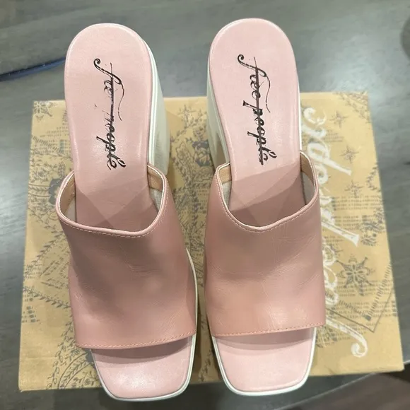 FREE PEOPLE 'Zoe' Platform Slide Sandal in Pink Size 8/39