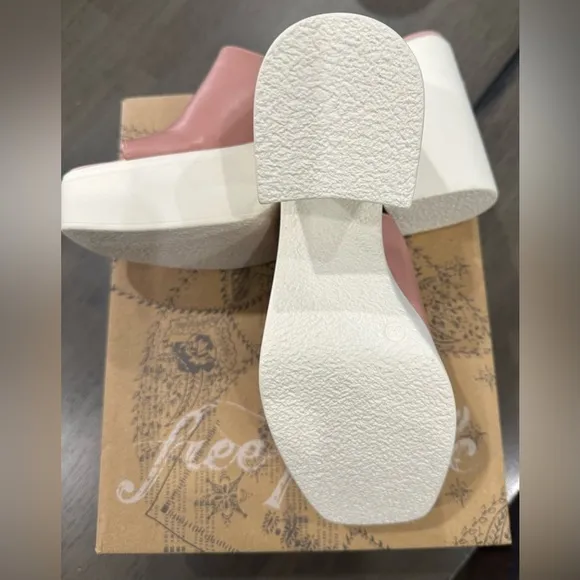 FREE PEOPLE 'Zoe' Platform Slide Sandal in Pink Size 8/39