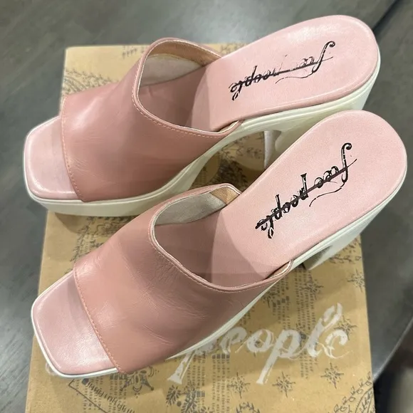 FREE PEOPLE 'Zoe' Platform Slide Sandal in Pink Size 8/39