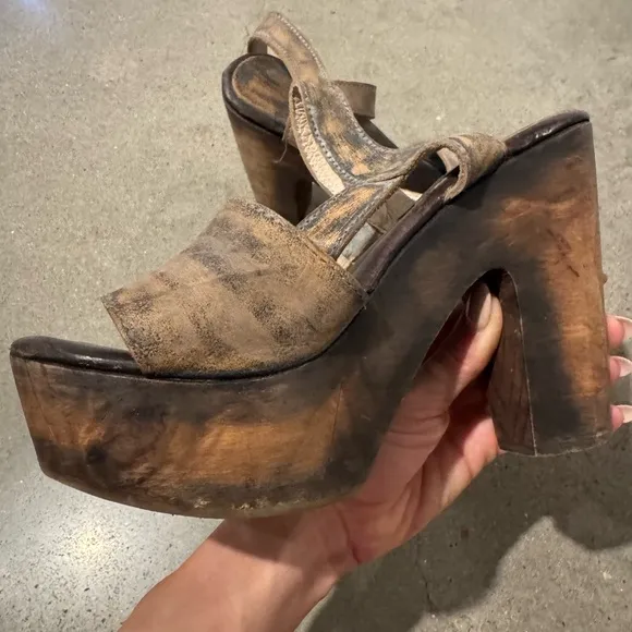 Freebird by Steve | Chunky Platform Sandals | Leather Upper Wood Bottom