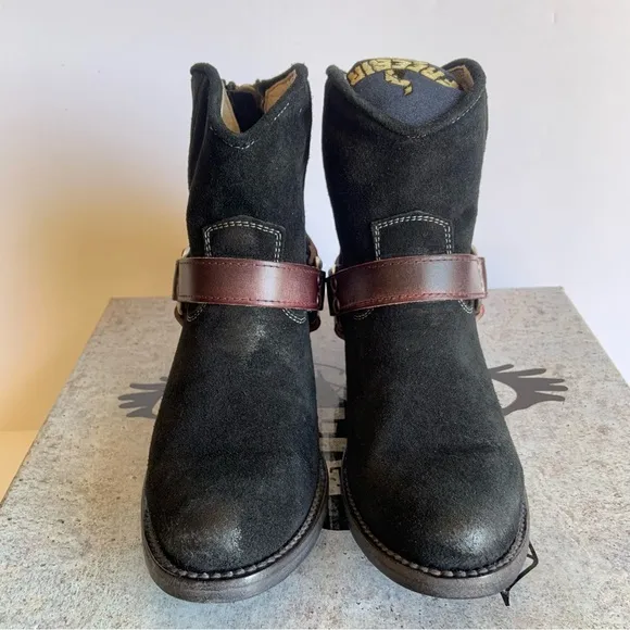 Freebird by Steven Spirit Boots Womens 7 Black Moto Harness Western New W/box