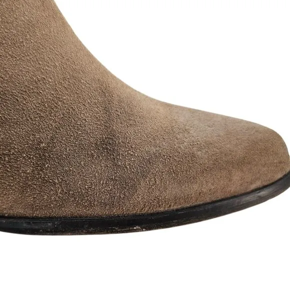 Freebird Womens 8 Rock Suede Ankle Boots Tan Side Zip Heeled Pointed Toe