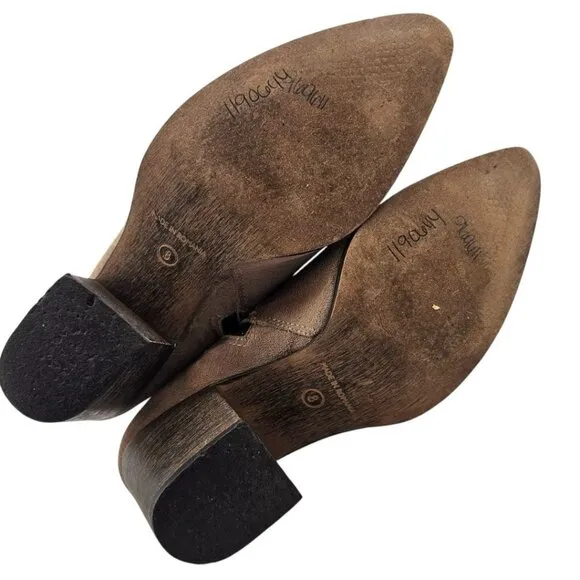 Freebird Womens 8 Rock Suede Ankle Boots Tan Side Zip Heeled Pointed Toe