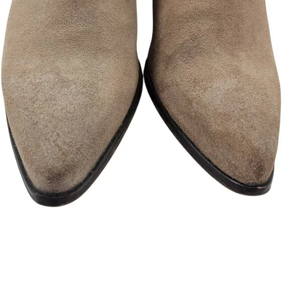 Freebird Womens 8 Rock Suede Ankle Boots Tan Side Zip Heeled Pointed Toe