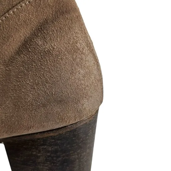 Freebird Womens 8 Rock Suede Ankle Boots Tan Side Zip Heeled Pointed Toe