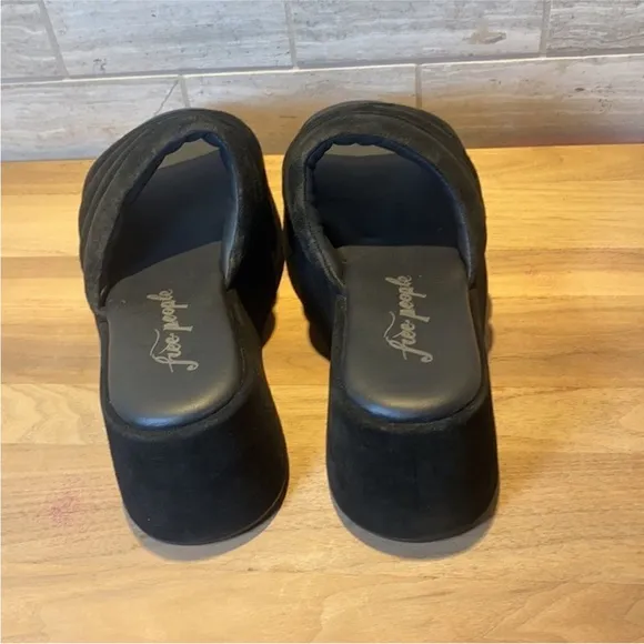 Free People Almost Paradise Black Platform Sandals EU 37 US 7