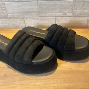 Free People Almost Paradise Black Platform Sandals EU 37 US 7