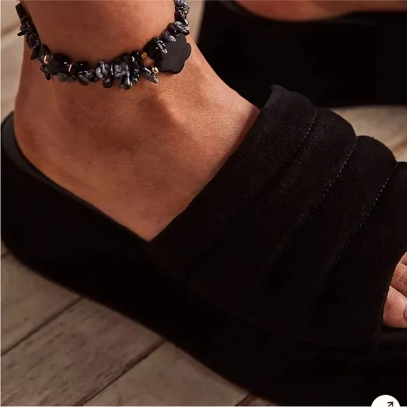 Free People Almost Paradise Black Platform Sandals EU 37 US 7