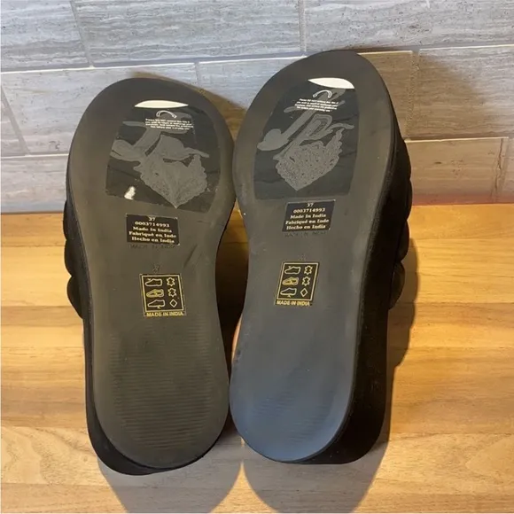 Free People Almost Paradise Black Platform Sandals EU 37 US 7