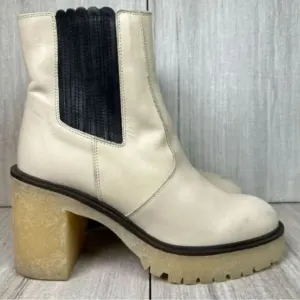 Free People James Chelsea Boots Lug Soles Heeled Ankle Womens Size 9 9.5 EUR 40