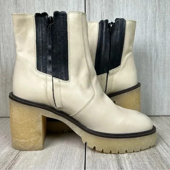 Free People James Chelsea Boots Lug Soles Heeled Ankle Womens Size 9 9.5 EUR 40
