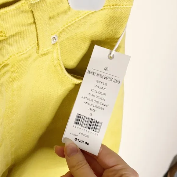 French Connection Dark citron slim ankle jeans size 6