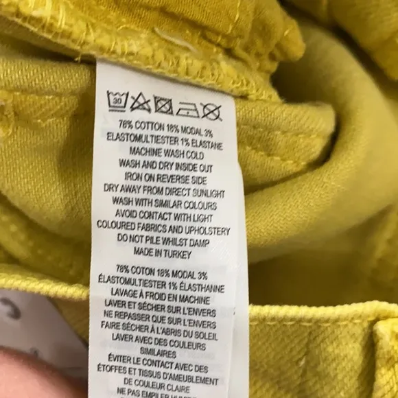 French Connection Dark citron slim ankle jeans size 6