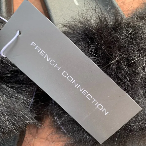French Connection Faux Fur Slides size 8/9