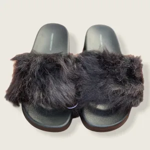 French Connection Faux Fur Slides size 8/9