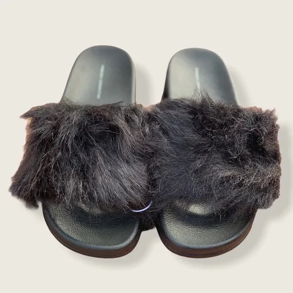 French Connection Faux Fur Slides size 8/9