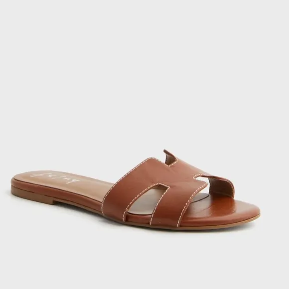 FRENCH SOLE Cognac Leather Alibi Sandals