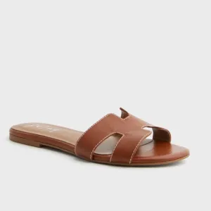 FRENCH SOLE Cognac Leather Alibi Sandals