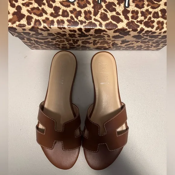 FRENCH SOLE Cognac Leather Alibi Sandals