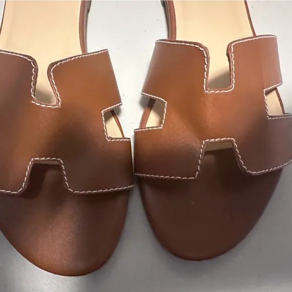 FRENCH SOLE Cognac Leather Alibi Sandals