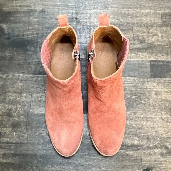 Frye Alton Chelsea Rosewood Suede Zip Ankle Boots Size 8.5