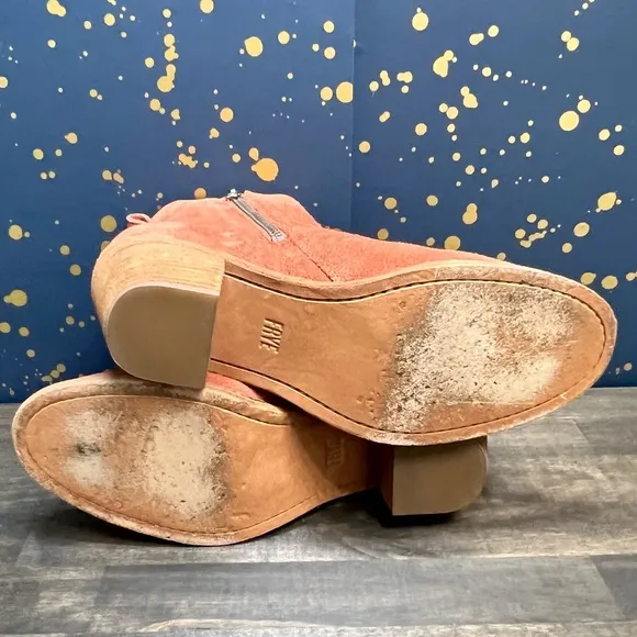 Frye Alton Chelsea Rosewood Suede Zip Ankle Boots Size 8.5