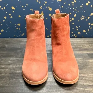 Frye Alton Chelsea Rosewood Suede Zip Ankle Boots Size 8.5