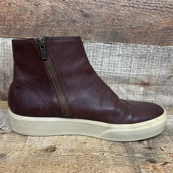 Frye Beacon Inside Zip Brown Leather Boots Size 9