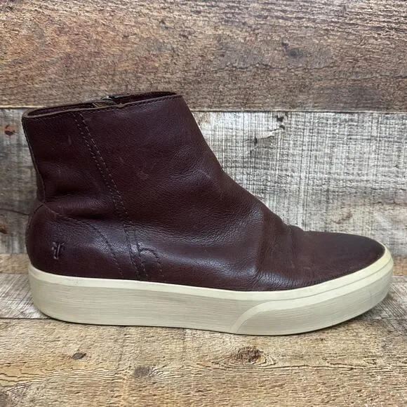 Frye Beacon Inside Zip Brown Leather Boots Size 9