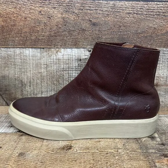 Frye Beacon Inside Zip Brown Leather Boots Size 9
