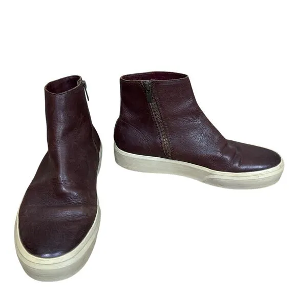 Frye Beacon Inside Zip Brown Leather Boots Size 9