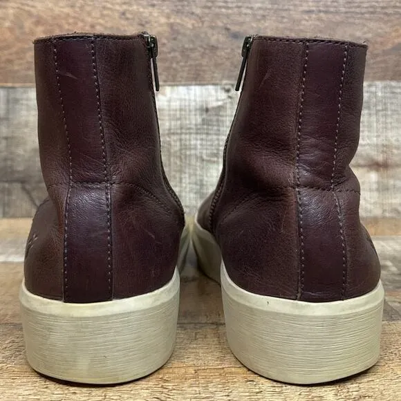 Frye Beacon Inside Zip Brown Leather Boots Size 9