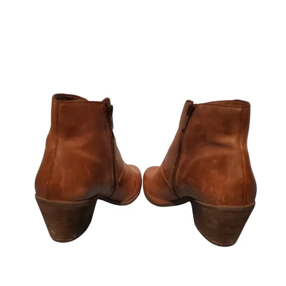 Frye Brown Leather Side-Zip Riding Ankle Booties Boots Women's Size 8.5M