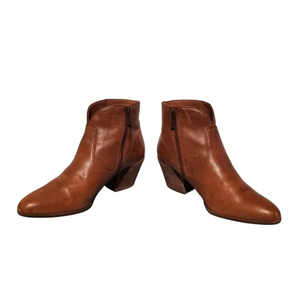 Frye Brown Leather Side-Zip Riding Ankle Booties Boots Women's Size 8.5M